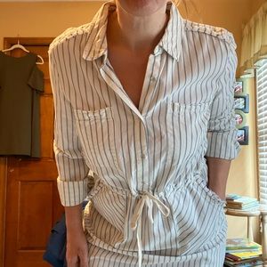 Caslon striped “denim” tied waist mini dress